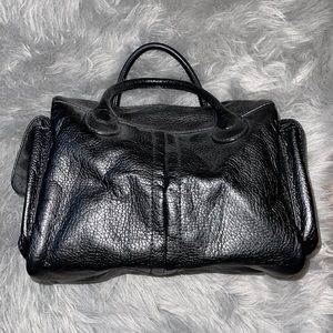 Black faux leather bag